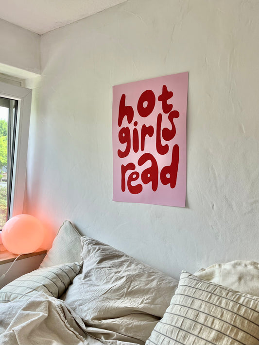 A2 Poster "hot girls read"