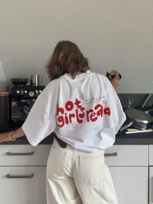 Oversized Shirt "hot girls read"