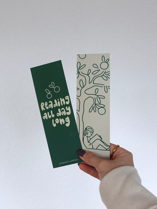 Lesezeichen "reading all day long" Doppelpack
