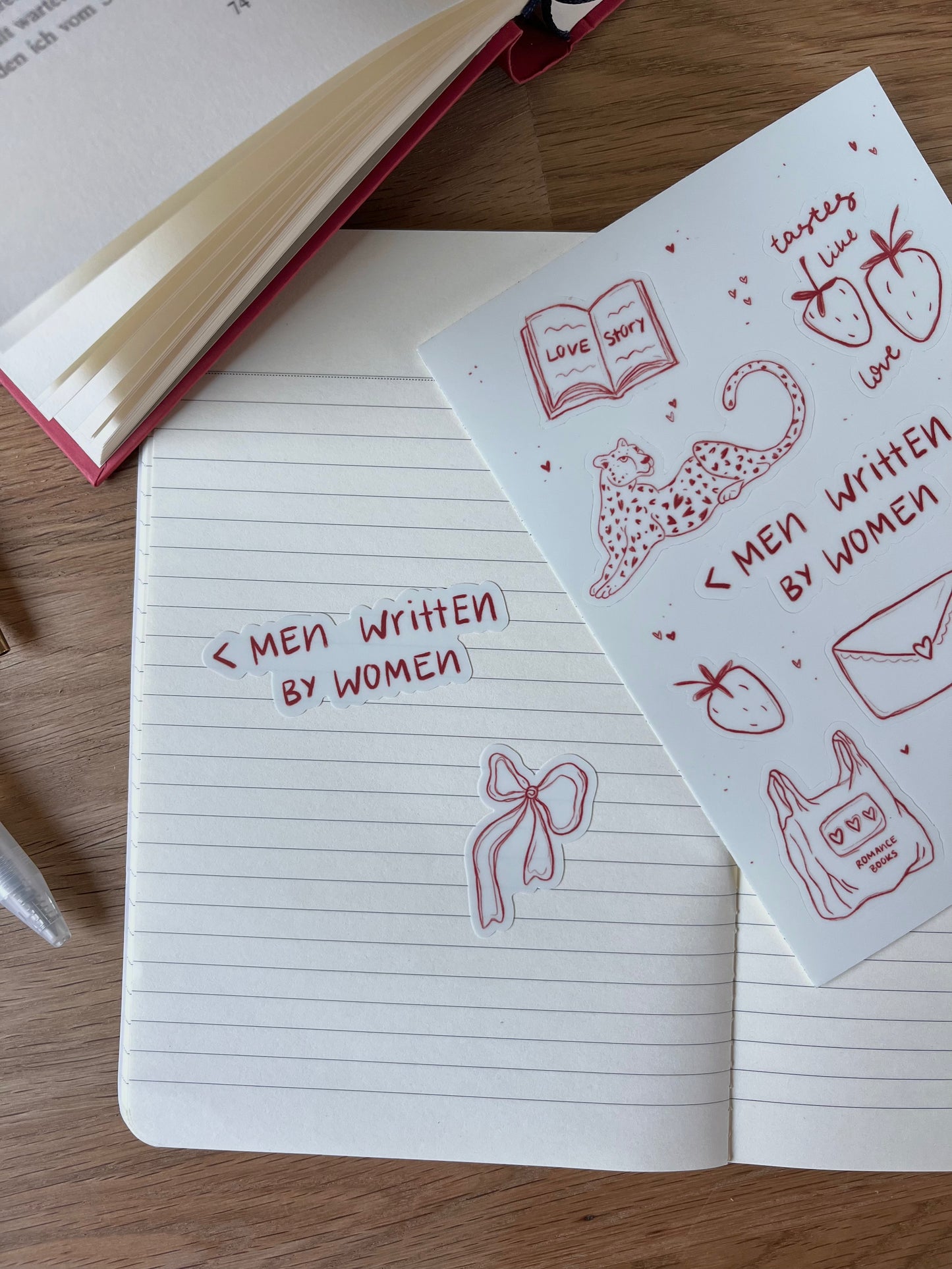 Stickerbogen "< men written by women"