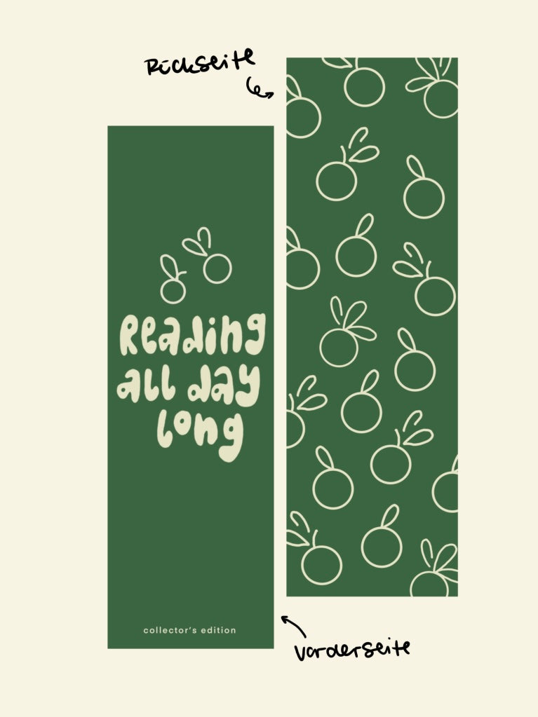 Lesezeichen "reading all day long" Doppelpack